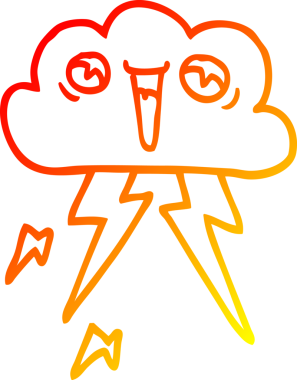 Bir insanın çizdiği karikatür bulutunun sıcak çizgi çizimi