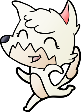 Bir insan tarafından çizilmiş mutlu çizgi film tilkisi.