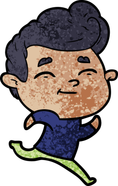 Bir insan tarafından çizilmiş bir karikatür adam.