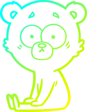 Bir insan tarafından çizilmiş bir kutup ayısı karikatürü.