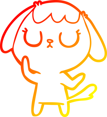 Bir insan tarafından çizilmiş sevimli bir köpeğin sıcak çizgi çizgisi.