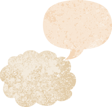 grunge 'da konuşma baloncuğu olan karikatür bulutu bir insan tarafından çizilmiş rahatsız edilmiş retro dokuma tarzı