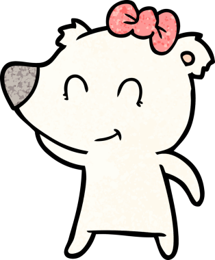 Bir insan tarafından çizilmiş mutlu kutup ayısı karikatürü