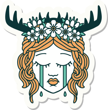 Bir insan tarafından çizilmiş ağlayan insan rahibin çıkartması.