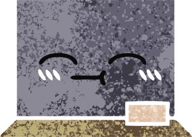 Bir insan tarafından çizilmiş bir yazı tahtasının retro çizim tarzı karikatürü