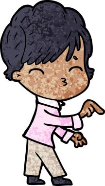 Bir insan tarafından çizilmiş bir çizgi film kadını.