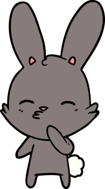 Bir insan tarafından çizilmiş meraklı tavşan çizgi filmi.