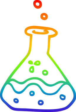 gökkuşağı gradyanı çizimi bir insan tarafından çizilmiş bir karikatür bilim deneyi