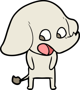 Bir insan tarafından çizilmiş şirin bir fil.