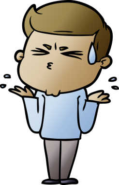 Bir insan tarafından çizilmiş terleyen çizgi film adamı.