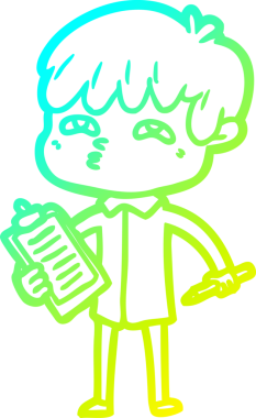 Bir insan tarafından çizilmiş soğuk gradyan çizgi çizimi.