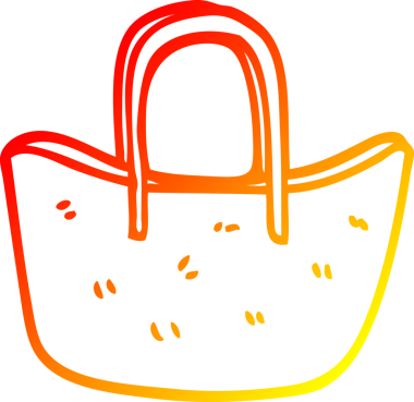 Bir insan tarafından çizilmiş bir çizgi film sepetinin sıcak gradyan çizimi