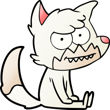 Bir insan tarafından çizilmiş sırıtan tilki çizgi filmi.