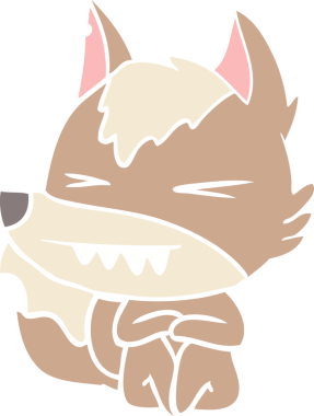 kızgın kurt düz renkli çizgi film bir insan tarafından çizildi.