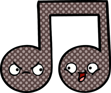 Bir insan tarafından çizilmiş bir notanın çizgi roman tarzı karikatürü