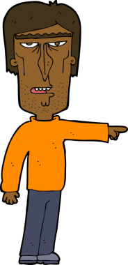 Bir insan tarafından çizilmiş çizgi filmdeki adam.