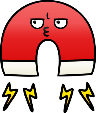 Bir insan tarafından çizilmiş bir mıknatısın gölgelenmiş gradyanı