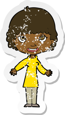 Bir insan tarafından çizilmiş mutlu bir karikatürün gerilimli yapıştırması.