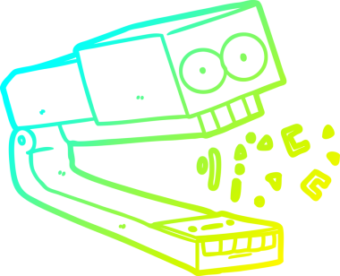 Bir insan tarafından çizilmiş çılgın bir çizgi film zımbası çizimi.