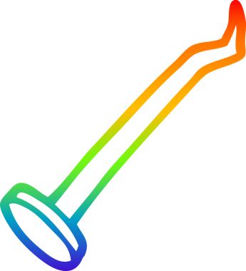 gökkuşağı gradyan çizgi çizimi bir insan tarafından çizilmiş bir çivi