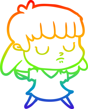 gökkuşağı gradyan çizgi çizimi bir insan tarafından çizilmiş ilgisiz bir kadın