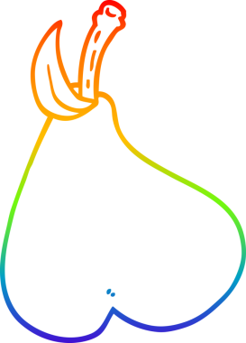 gökkuşağı gradyan çizgi çizimi bir insan tarafından çizilmiş armut karikatürü