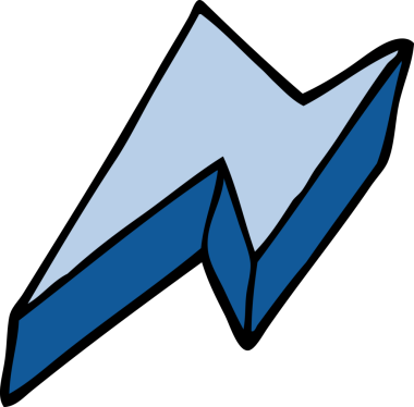 Bir insan tarafından çizilmiş karalama dekoratif yıldırım