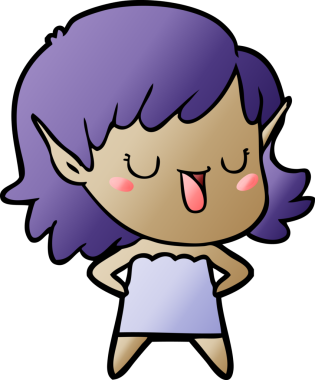 Bir insan tarafından çizilmiş bir elf kızı.