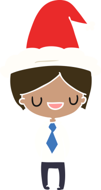 Bir insan tarafından çizilmiş Kawaii çocuğunun el çizimi Noel karikatürü.