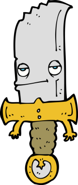 Bıçak çizgi film karakteri bir insan tarafından çizilmiş.