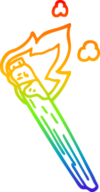 gökkuşağı gradyan çizgi çizimi bir insan tarafından çizilmiş yanan meşale markası