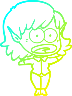 Bir çizgi film karakteri çizimi bir insan tarafından çizilmiş bir elf kızı şok etti.