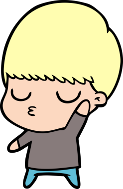 Bir insan tarafından çizilmiş sakin çocuk çizgi filmi.