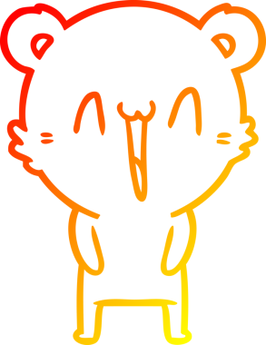 Bir insan tarafından çizilen mutlu ayı karikatürünü çiziyorum.