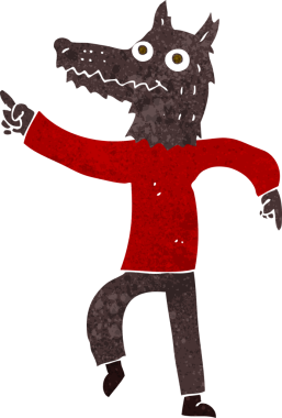 Bir insan tarafından çizilmiş bir kurt adam.