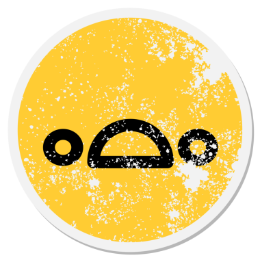 mutsuz yüz dairesel etiketi bir insan tarafından çizilmiş.