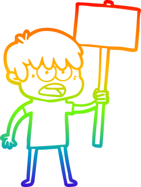 Bir insan tarafından çizilmiş endişeli bir çizgi film çocuğunun çizimi.