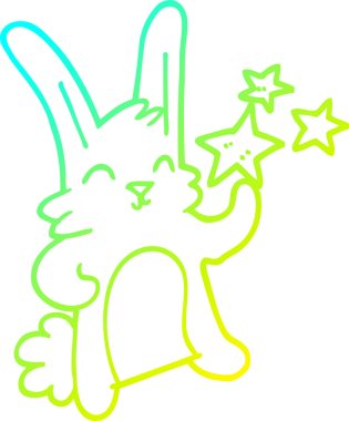 Bir insan tarafından çizilmiş mutlu tavşan çizgi çizimi.