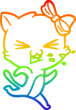 gökkuşağı gradyanı çizimi bir insan tarafından çizilmiş çizgi film kedisi