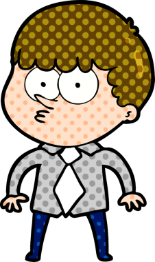 Bir insan tarafından çizilmiş tişörtlü ve kravatlı bir çocuk.