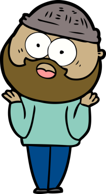 Bir insan tarafından çizilmiş sakallı bir adam.