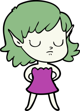 Bir insan tarafından çizilmiş bir elf kızı.