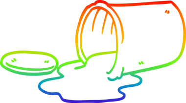 gökkuşağı gradyan çizimi bir insan tarafından çizilen dökülen yiyecek karikatürü