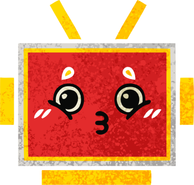 Bir insan tarafından çizilmiş robot kafasının retro çizim tarzı karikatürü