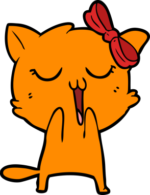 Bir insan tarafından çizilmiş çizgi film kedisi.