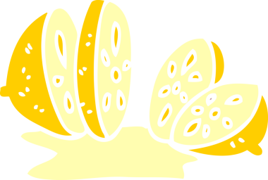 Bir insan tarafından çizilmiş dilimlenmiş limon karalaması