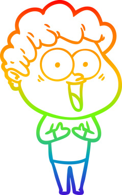 Bir insan tarafından çizilmiş mutlu bir adamın çizgi çizimi.