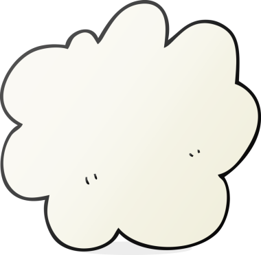 Bir insan tarafından çizilmiş serbest çizim karikatür dekoratif bulut ögesi