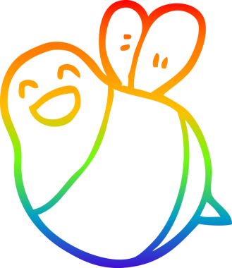 gökkuşağı gradyan çizgi çizimi bir insan tarafından çizilmiş çizgi bir arı