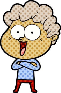 Bir insan tarafından çizilmiş mutlu bir adam.